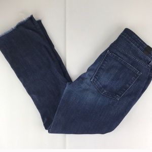 Vince high rise crop jeans with raw hem 30